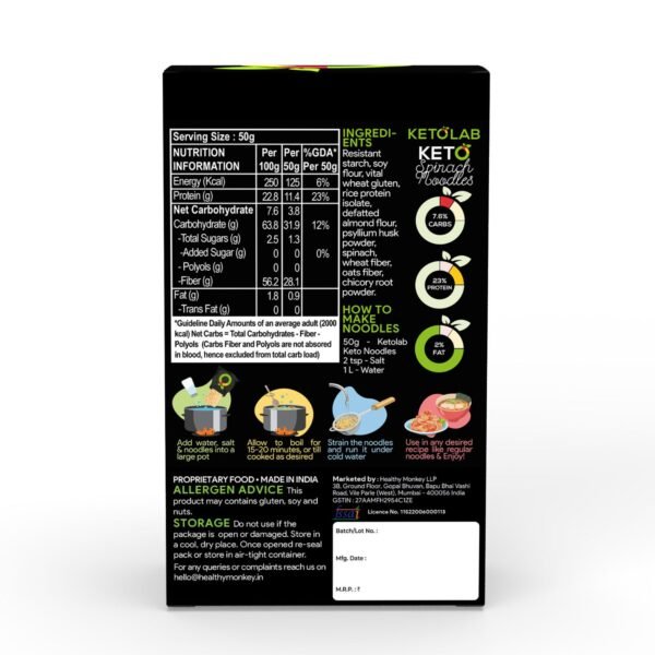 Ketolab Keto Spinach Noodles Spaghetti - Image 7