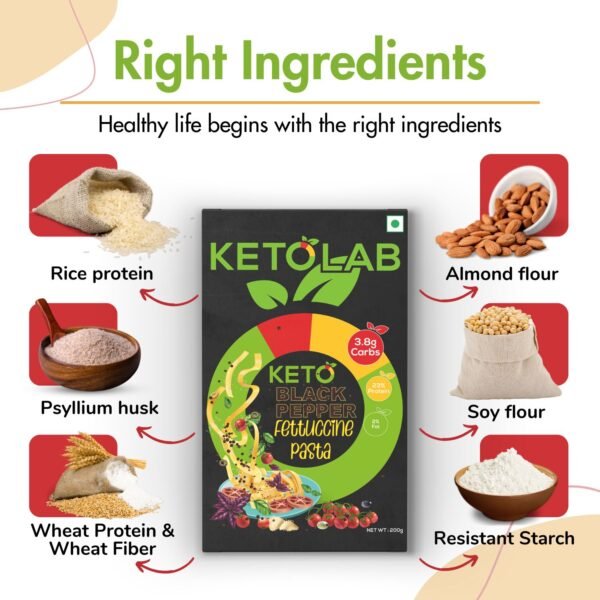 Ketolab Keto Pepper Fettuccine Pasta (Flat noodles) - Image 2