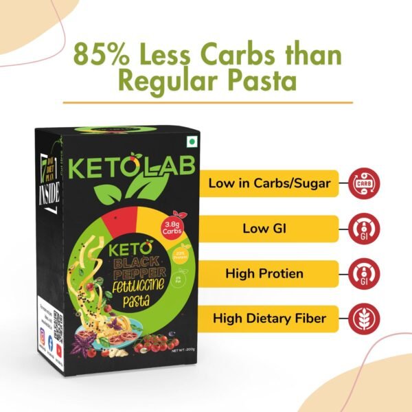 Ketolab Keto Pepper Fettuccine Pasta (Flat noodles) - Image 3