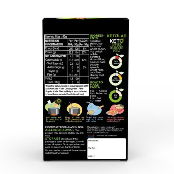 Ketolab Keto Spinach Fettuccine Pasta (Flat noodles) - Image 7